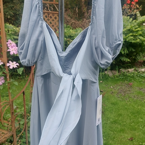 NWT - Azazie Dusty Blue Bridesmaid Dress Size 8 - Picture 6 of 6